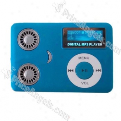 Smiley Face Card Style Mp3 Player With Built-in Speakers (1gb)-blue