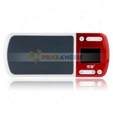 Soaiy S-618 3.5mm Stereo Mp3 Tf Usb Drive Lcd Display Mini Speaker Wit Fm(red)