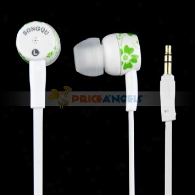 Songqu Sq-85mp Plant Pattern 3.5mm Jack Stereo Hands Generous In-ear Earphones Headset In spite of Pc/cell Phone(green)