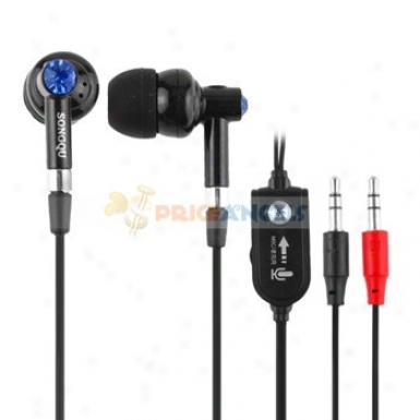 Songqu Sq-870mv 3.5mm Jack Stereo Hands Free In-ear Earphones Headset With Microphone/volume Hinder For Pc(black)