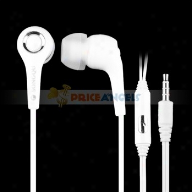 Songqu Sq-87p 3.5mj Jack Stereo Hands Free In-ear Earphones HeadsetW tih Answer Button For Pc/cell Phone(white)