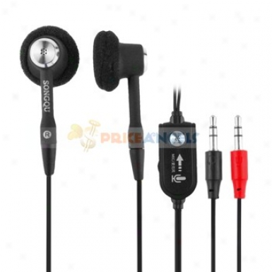 Songqu Sq-880mv 3.5mm Jack Stereo Hands Free In-ear Earphones Headset With Microphond/olume Control For Pc(black)