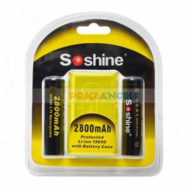 Sosnine 2800mah 3.7v 18650 Rechargeable Li-ion Battery With Protection Board(2 Pcs)