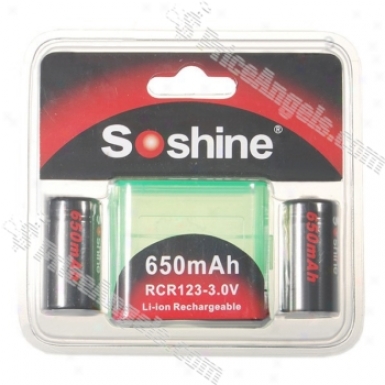 Soshine 650ma 3.0v Rcr123(a) Batteries Pack With Carrying Case