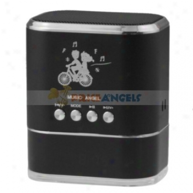 Sports Title Stereo Mini Speaker Amplifier W/ Fm Radio+tf Card Usb Slots+led Screen For Pc Mp3 Mp4 Player(black)