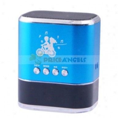 Sports Style Stereo Mini Speaker Amplifier W/ Fm Radio+tf Card Usb Slots+led Screen For Pc Mp3 Mp4 Player(blue)