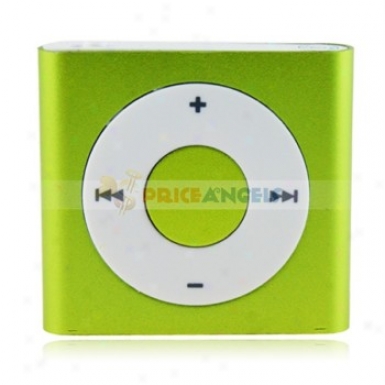 Square Shaped Screen-free Mini Digital Mp3 Player Through  Tf Slot Clp(green)