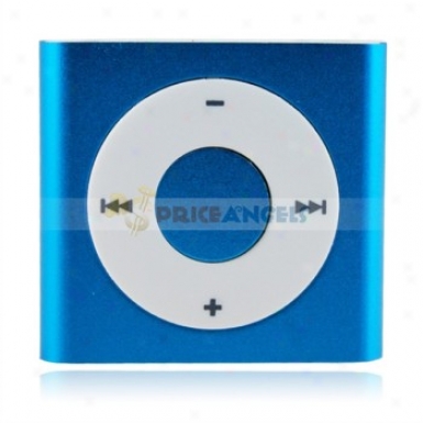 Square Shaped Scteen-free Mini Digital Mp3 Player By the side of Tf Slot Clip(blue)