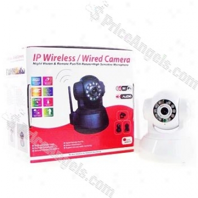 Standalone Ip Wireless Wifi / Lan Camera With Night Vision And Pan / Tilt Motors