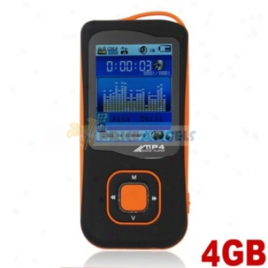 Stylish Light Weight 4gb Mp4 Media Player With Tf Card Slot(orage)