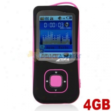 Stylish Light Weight 4gb Mp4 Media Player With Tf Card Slot(pink)
