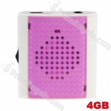 Stylish Mini Spring-clasp Micro Sd/tf Card Mp3 Player With Speaker(purple)