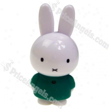 Super Mini Usb Rechargeable Miffy Rabbit Character Mp3 Player With Built-in 2gb Memory (green)