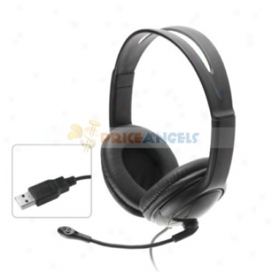 T-689 Adjustable Usb Stereo Headset Headphone Earphone With Microphone/volume Conyrol For Computer(black)