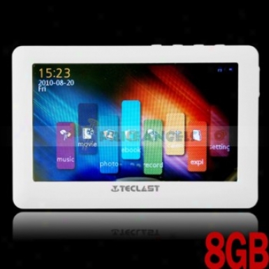 Teclasf C430ve 8gb 4.3-incn Led Screen Hd Mp5 Media Player(white)