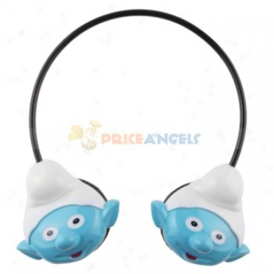 The Smurf Style Wireless Headset Headphone Mp3 Player With Tf Slot(blue)