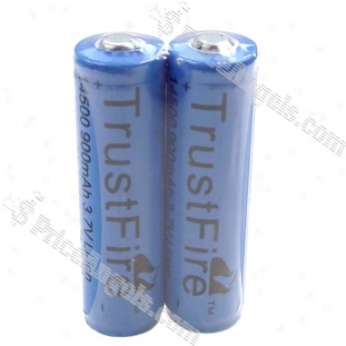 Trustfire 14500 3.7v 900mah Rechargeable Li-ion Batteries With Pcb(2-pack/color Assorted)