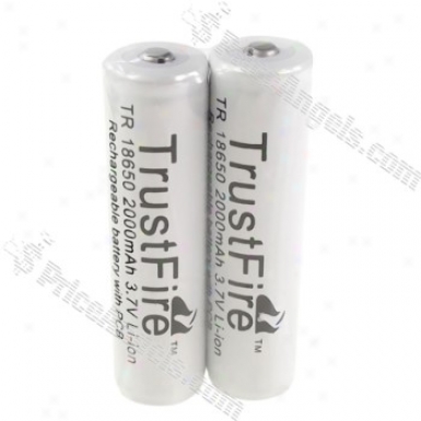 Trustfire 18650 2000mah 3.7v Protected Li-ion Rechargeable Battery With Pcb(2-pack)