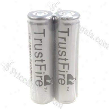 Trustfire 18650 3.7v 2400mah Rechargeable Li-ion Batteries With Pcb (2-pack)