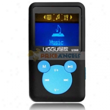 Uggu U360 2gb 1.4-inch Hide Stereo Mp3 Player With Speaker(black+blue)