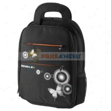 Unisex Butterfly Pattern Multi Zipper Pockets Laptop Backpack Traveling Bag(black)