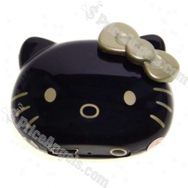 Usb Powered Cute Kitty Mini Face Mp3 Mimic 2gb (black)