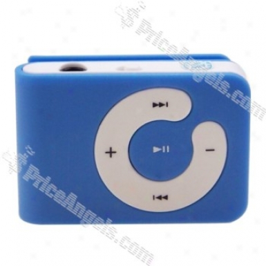 Usb Rechargeable Mini Screen-free Clip Mp3 Player(tf Slot)-blue