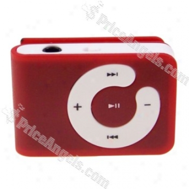 Usb Rechargeable Mini Screen-free Clip Mp3 Player(tf Slot)-red