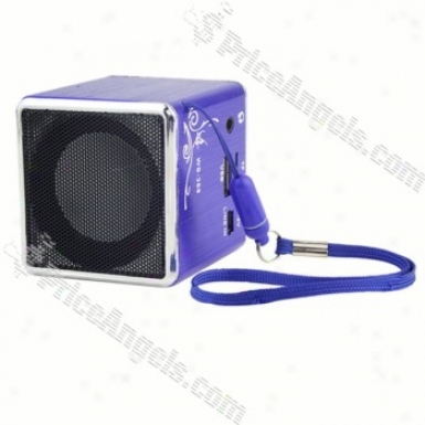 Ws-368 Mini Square Box Style Rechargeable Mp3 Speaker With Tf Slot-blue