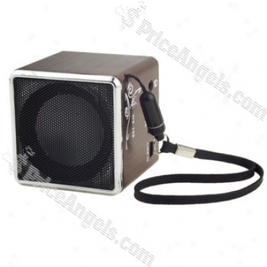 Ws-36 Mini Square Box Style Rechargeable Mp3 Speaker With Tf Slot-brown