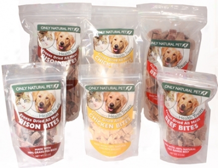 Only Natural Pet The whole of Meat Bites Bison 7 Oz 2 Pack
