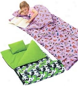 100% Super-soft Cozy Cotton Machine Washable Flannel Kid's Sleeping Bag By the side of Pillow And Storage Bag