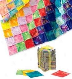 246 Piece Tie Dye Patchwork Fun Fringe Flannel Quilt-making Kit