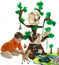 62-piece Wood And Fabric Fantasy Adventurers' Tropica lTree House Play Place By the side of Free Gift