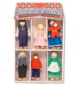 7-piece Wooden Family Doll Set