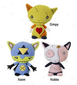 7" Gus Fink Collectible Stitch Kittens With Mystery Mini Comix And Trading Card