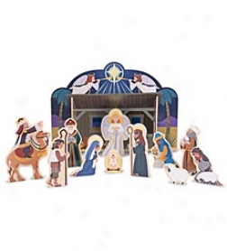 Child-friendly 15-piece Wooden Melissa And Doug Nativity Set