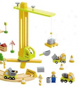 Construction Wheel Town Crane Play Set