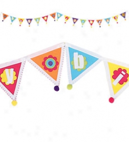 Crafted Felt Prnnet Happy Birthday Banner