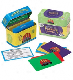 Dinner Games Card Set With Colorful Metal Tin