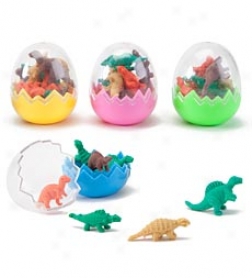 Dinosaur Eggs With 8 Mini Dino Erasers, Set Of 40