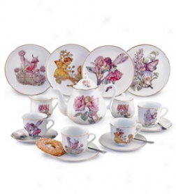 Dishwasher Safe Hand-finished Porcelain Large Floweer Fairy Tea Set