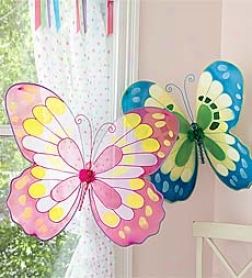 Easy-to-hang Giant Decorative Butterflies With Bendable Wings And Beaded Bodies