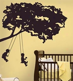 Kids On Swings Repositionable Giant Wall Decals