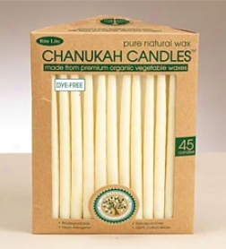 Natural Dye-free Wax Chanukah Candles, Set Of 45