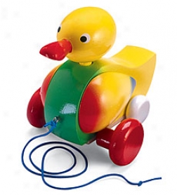 Old-fashioned Pull-along Quackers The Duck