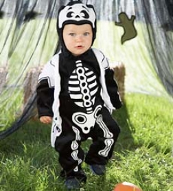 One-piece Bodysuit With Snap-bkttom Pant Lil Bones Costume With Attached Jacket And Hood