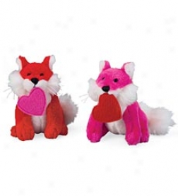 Plush Valentine Foxes, Set Of 2