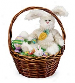 Ready-to-give Easter Bunny Gift Basket Set With Plush Bunny