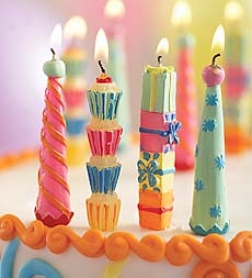 Set Of 12 Colorful Cloud Buster Party Candles